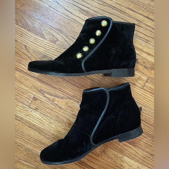 Black House of Harlow Velvet Ankle Boots - Picture 1 of 8